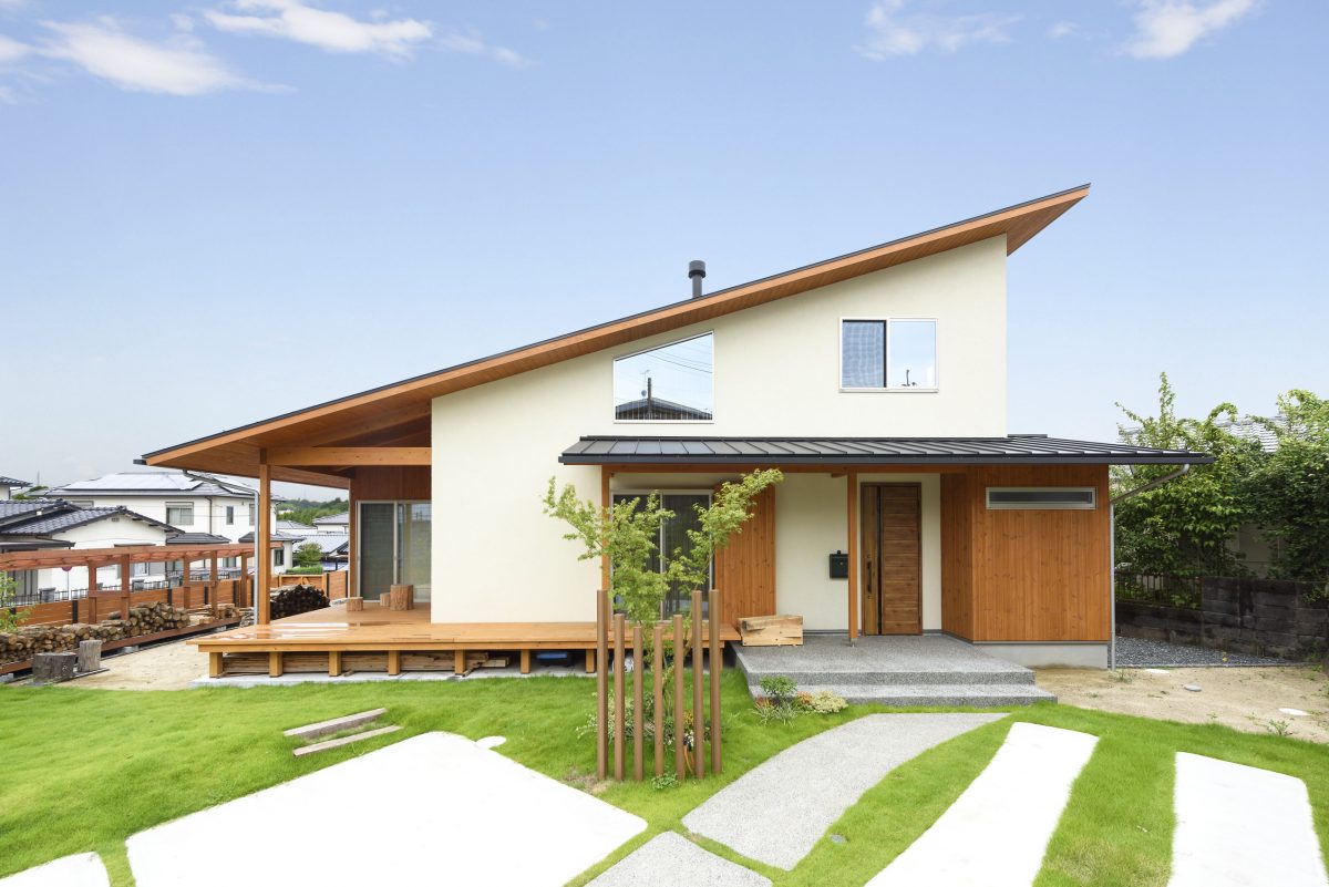 大黒柱のある大きな片流れ屋根の家 | 福岡県筑紫野市
